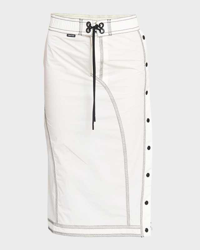 Snap-Side Crinkle Nylon Laced Track Skirt